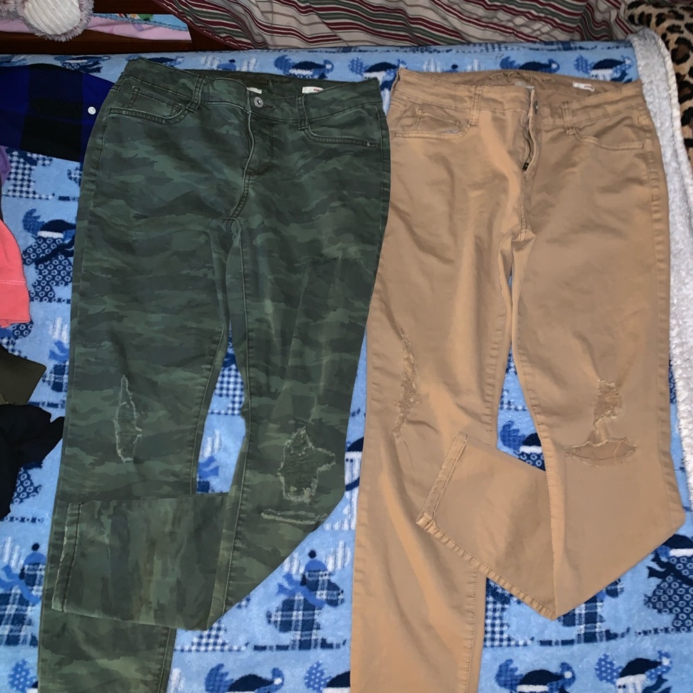 arizona jeans. Tan and camouflage
